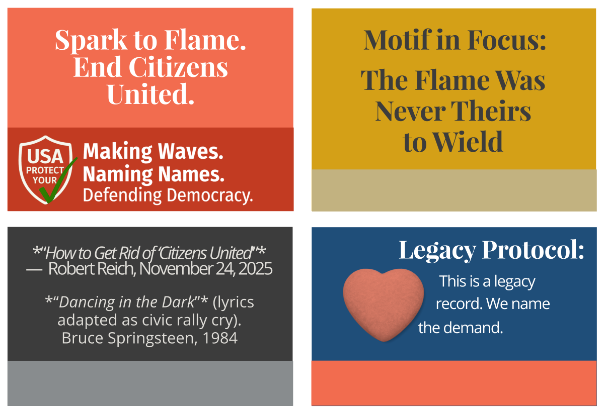 Grouped footer quadrant for the Spark to Flame. See individual ALT descriptions below the footer image.