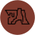 Canyon motif icon depicting two steep cliff walls with a narrow divide.